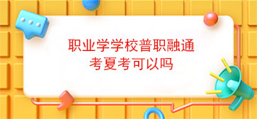 职业学学校普职融通考夏考可以吗